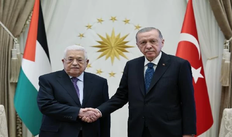 Cumhurbaşkanı Erdoğan, Filistin Devlet Başkanı Abbas’ı resmi törenle karşıladı