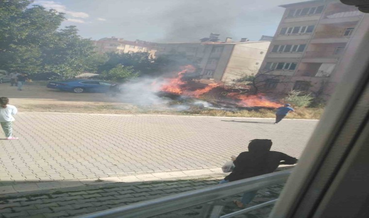 Elazığda korkutan yangın: Alevler evlere sıçramadan söndürüldü