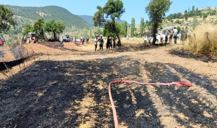 Emette ekili alanda çıkan yangın ormana sıçramadan söndürüldü