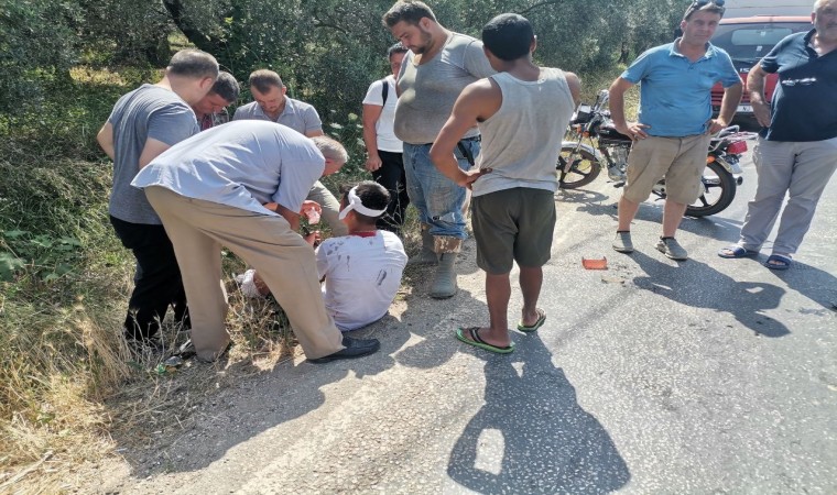 Erdekte trafik kazasında motosiklet sürücüsü yaralandı