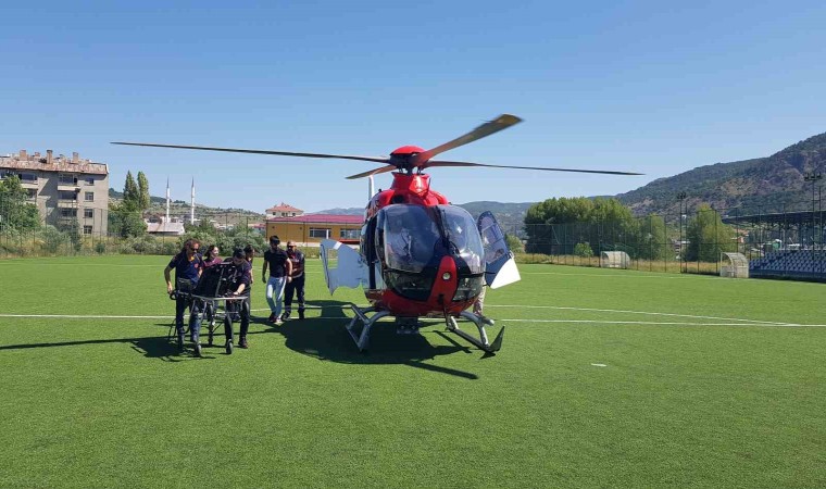 Hayat kurtaran ambulans helikopter Alucradan havalandı