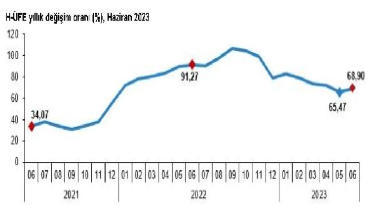 Hizmet üretici enflasyonu haziranda yüzde 68,90 oldu