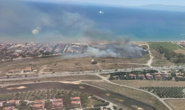 İzmir’de sazlık yangını