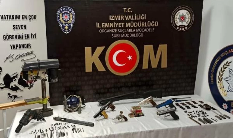 İzmir’de, yasa dışı silah üretimi ve ticareti yapanlara operasyonda 2 gözaltı