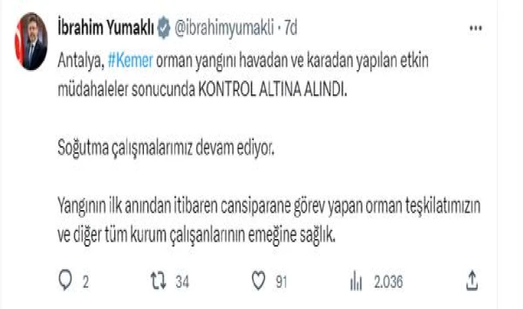 Kemer’deki orman yangını 5’inci günde kontrol altına alındı (2)