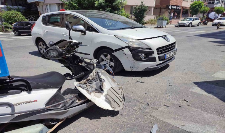 Keşanda otomobil ile motosiklet çarpıştı: 1 yaralı