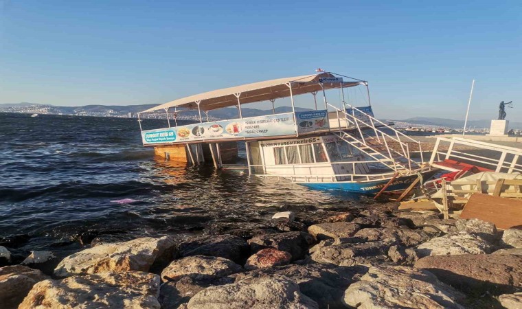 Kuvvetli lodos balık-ekmek teknesini yan yatırdı