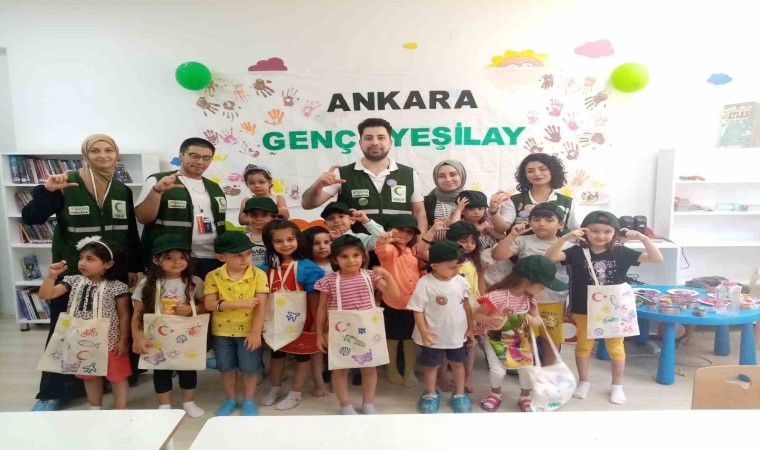 Mamakta minikler için baskı atölyesi düzenlendi