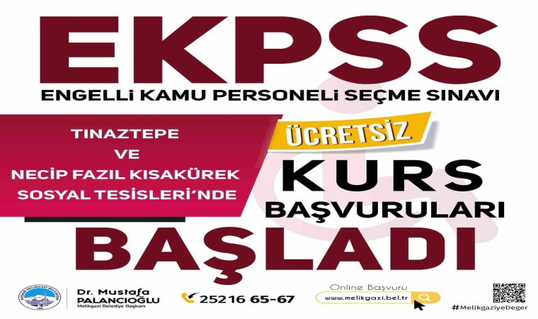 Melikgazi Belediyesi EKPSS kurs kayıtları başlıyor