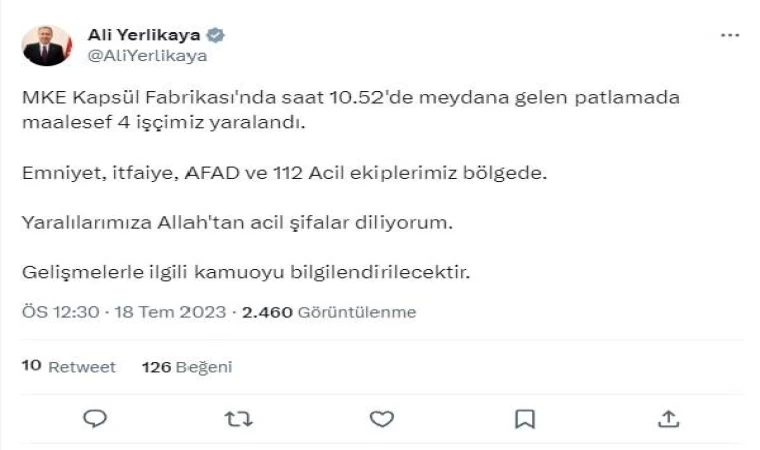 MKE’nin kapsül fabrikasında patlama: 4 yaralı (2)