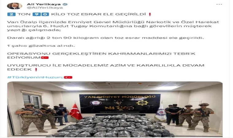 MSB: Van’da 2 ton 90 kilo esrar ele geçirildi (2)