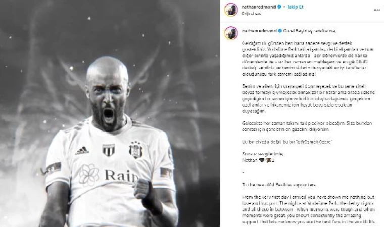 Nathan Redmond, Beşiktaş’a veda etti