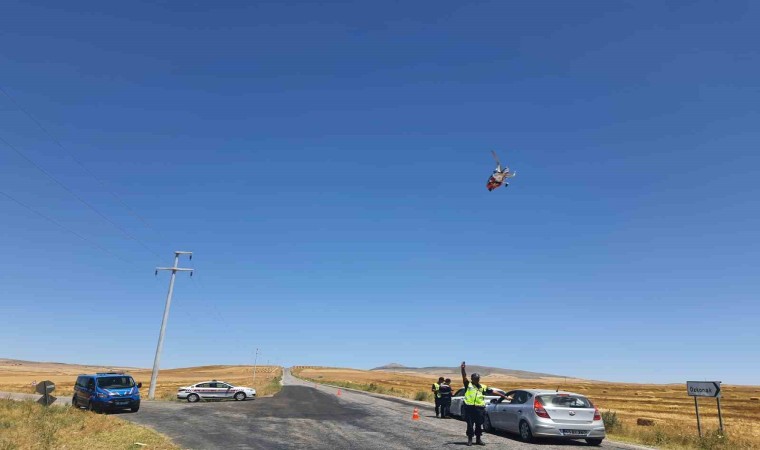 Nevşehirde helikopterle havadan denetim yapıldı