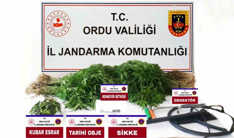 Orduda tarihi obje, sikke ve uyuşturucu ile yakalanan şahıs tutuklandı