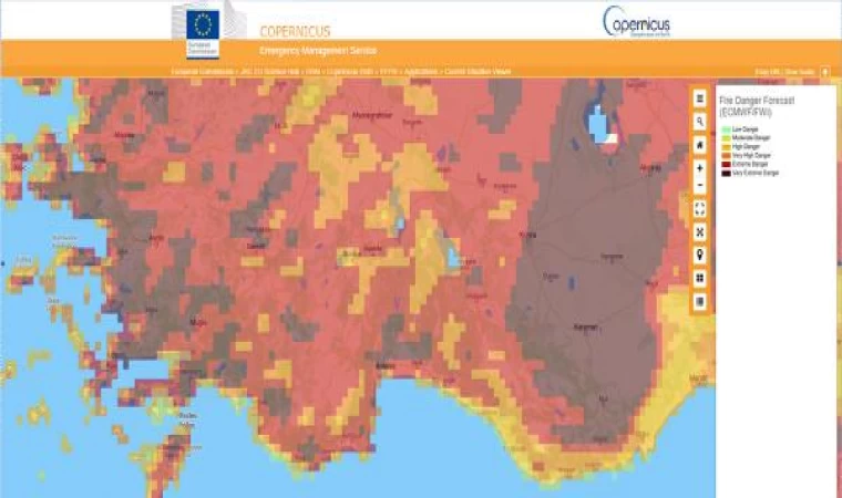 Orman yangınlarında Akdeniz ve Güney Ege’de ’çok aşırı tehlike’ uyarısı