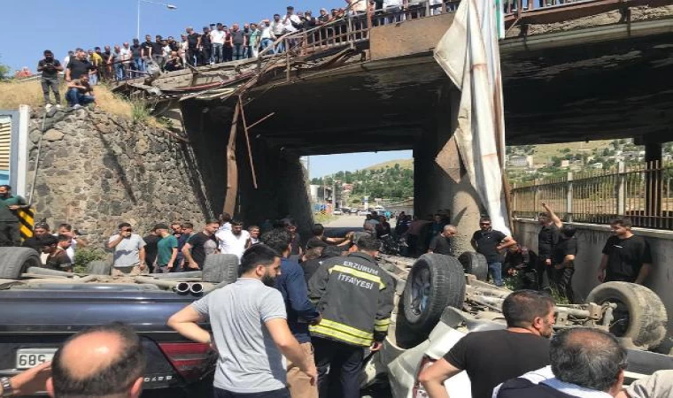 Otomobil ile kamyonet köprüden alt yola uçtu; 1 çocuk, 3 yaralı