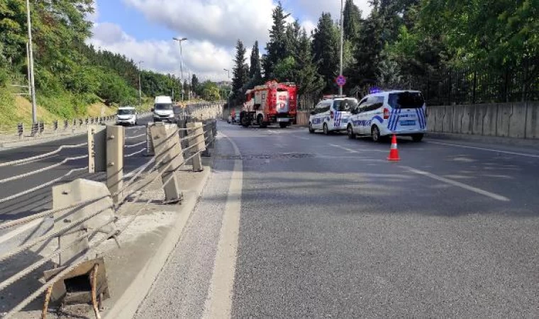 Şişli’de bariyerlere çarpan otomobil takla attı