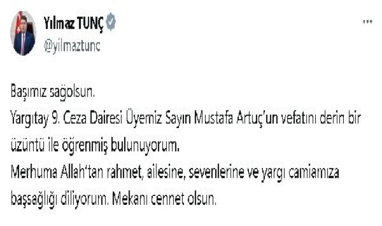 Yargıtay 9’uncu Ceza Dairesi Üyesi Mustafa Artuç, vefat etti