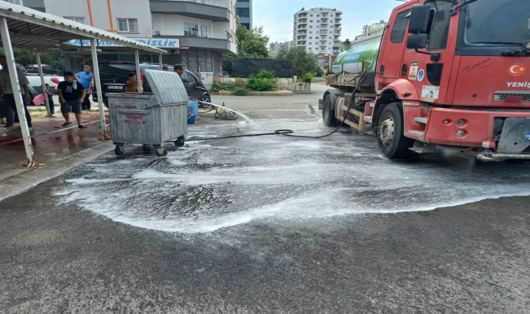 Yenişehirde sokaklar tek tek temizleniyor