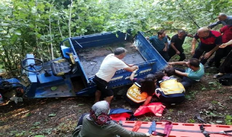 Zonguldak’ta fındık tarlasına uçan patpattaki 2 kişi yaralandı