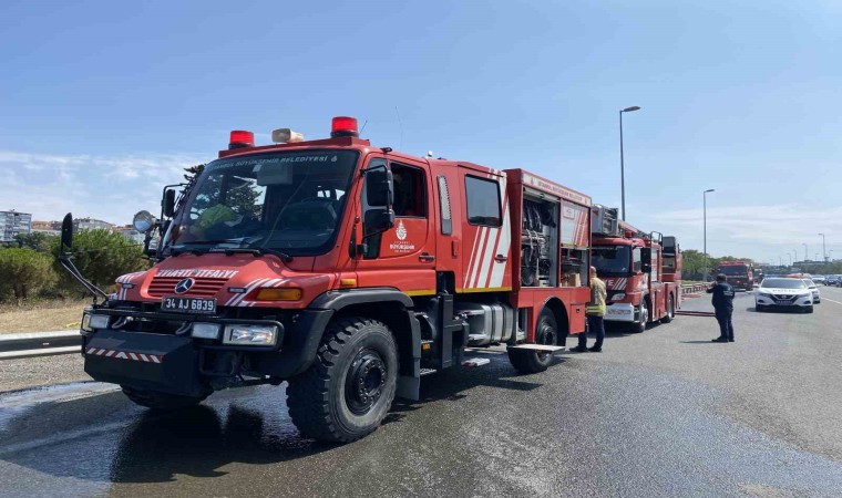 15 Temmuz Köprü yolunda ağaçlık alanda yangın