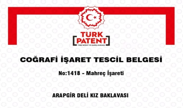 Arapgir Deli Kız Baklavasına coğrafi tescil