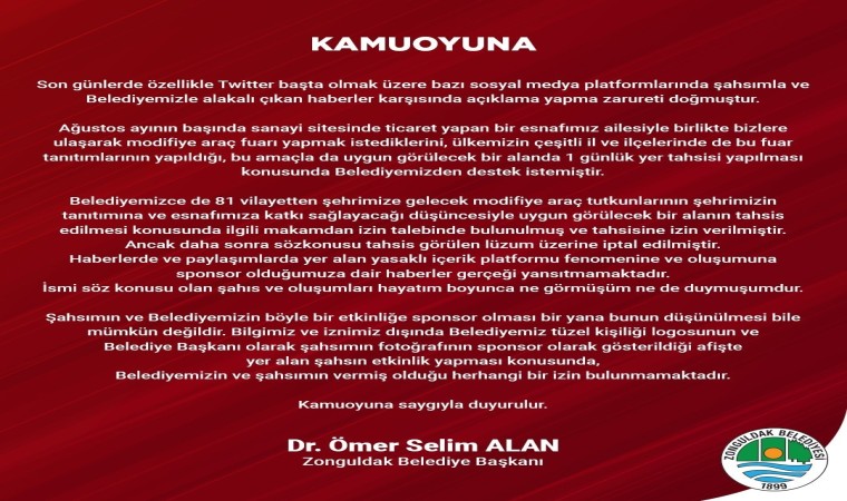 Başkan Alandan sponsorluk iddialarına sert tepki