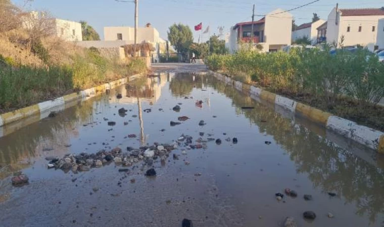 Bodrum’da isale hattı patladı, motosiklet sürücüsü ve köpeği yaralandı