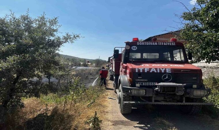 Boluda otluk alandaki yangın büyümeden söndürüldü