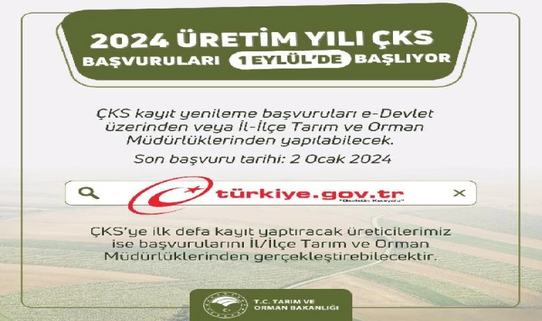 Çiftçi Kayıt Sistemi 2024 üretim yılı kayıt yenileme başvuruları 1 Eylül’de başlayacak