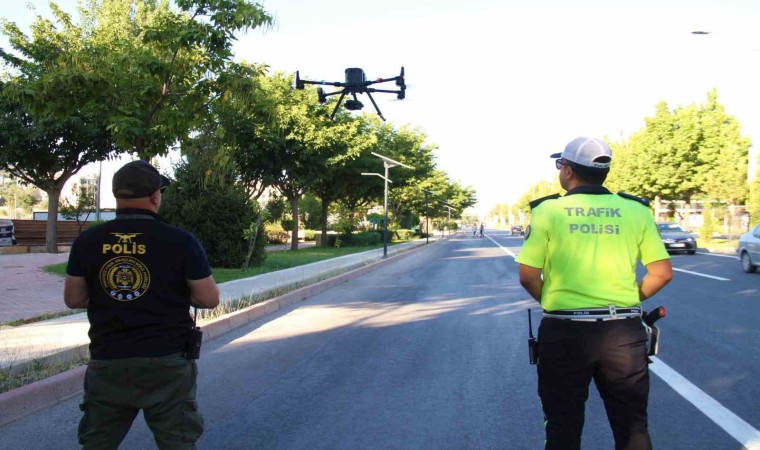 Elazığda dron destekli trafik denetimi