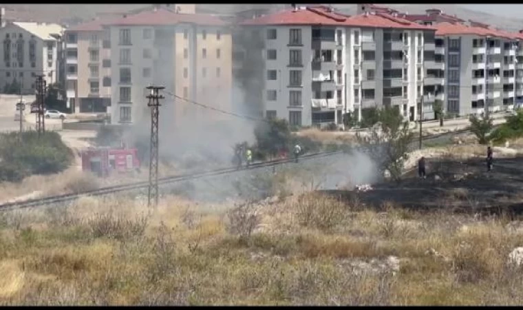 Elazığ’da otluk alanda yangın