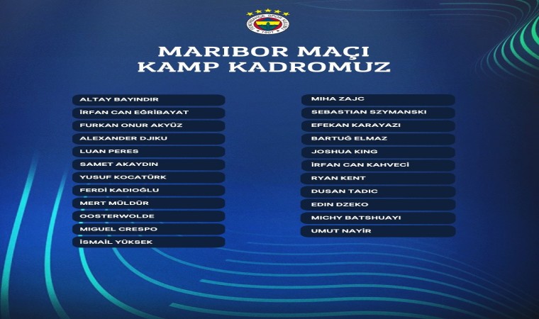 Fenerbahçenin Maribor maçı kamp kadrosu açıklandı