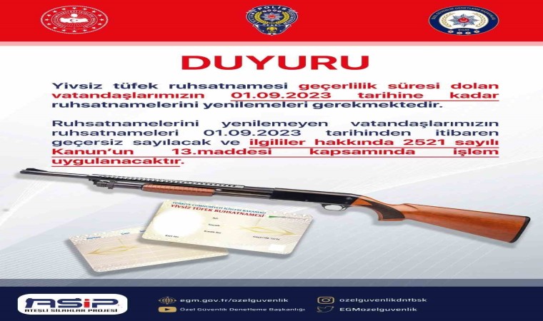 İl Emniyet Müdürlüğü duyurdu: ‘Son tarih 1 Eylül