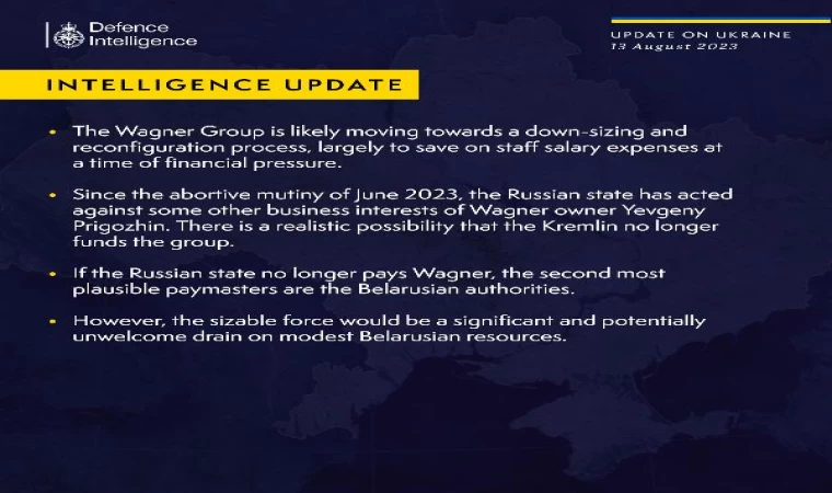 İngiltere istihbarat raporu: Wagner, küçülme ve yeniden yapılanma sürecine doğru ilerliyor
