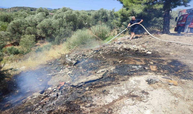 Kaz Dağlarında çıkan yangın ormancıların hızlı müdahalesiyle söndürüldü