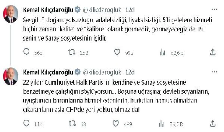 Kılıçdaroğlu: Devleti soyanların, uyuşturucu baronlarına hizmet edenlerin asla CHP’de yeri yoktur