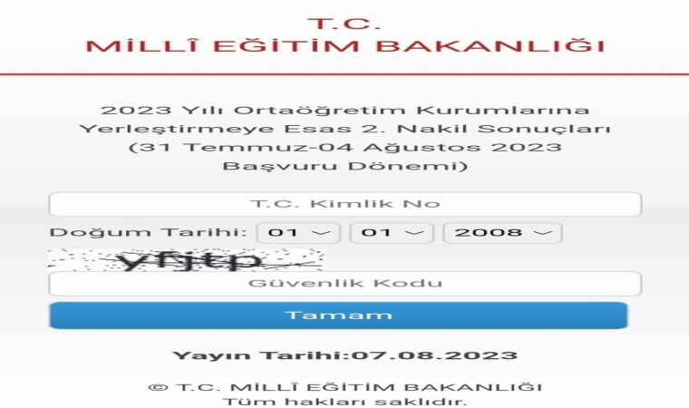 LGS yerleştirmeye esas 2. nakil sonuçları açıklandı