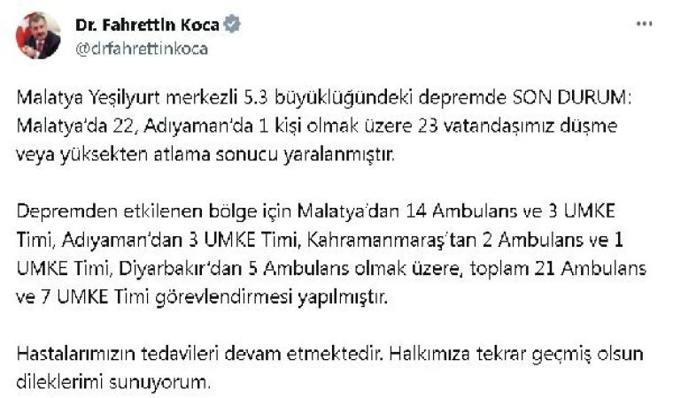 Malatya’da 5.3 büyüklüğünde deprem; 23 yaralı (5)