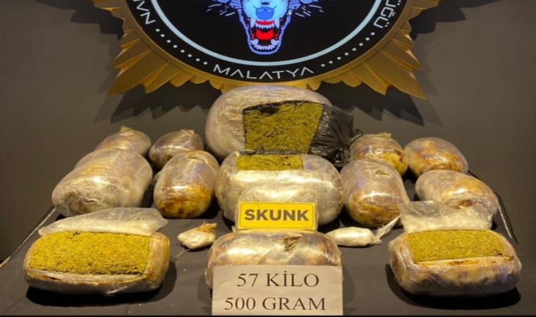 Malatyada bir haftada 58 kilo 343 gram skunk ele geçirildi