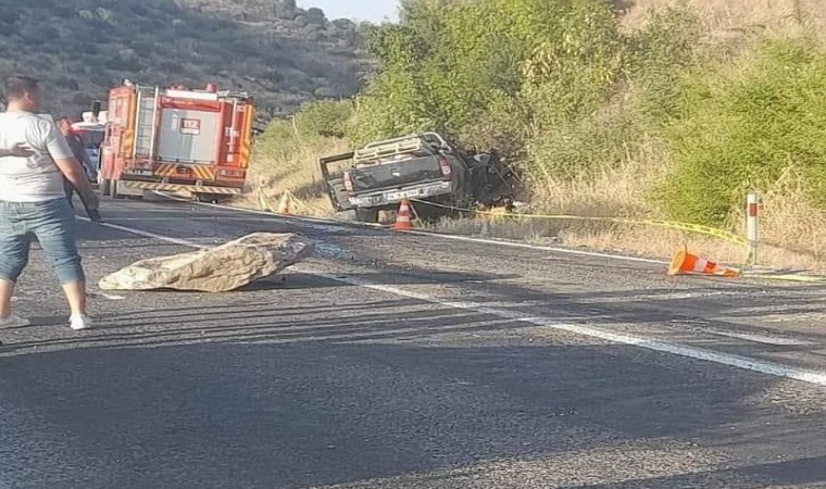 Manisada kamyonetin üzerine kaya düştü: 1 ölü, 3 yaralı