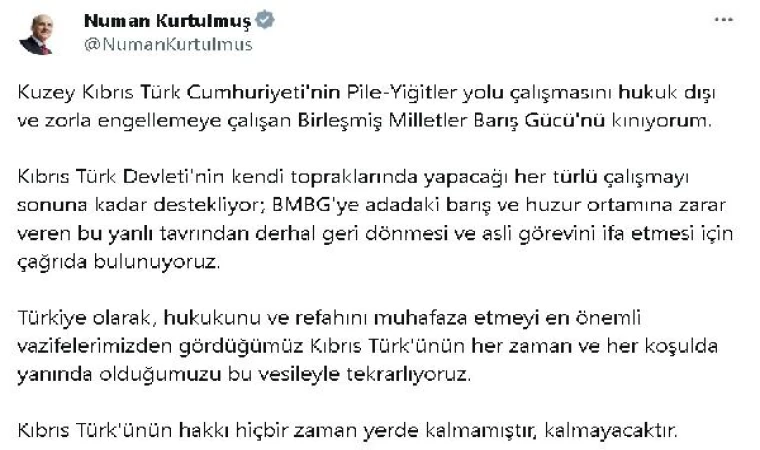 Meclis Başkanı Kurtulmuş’tan BMBG’ye kınama