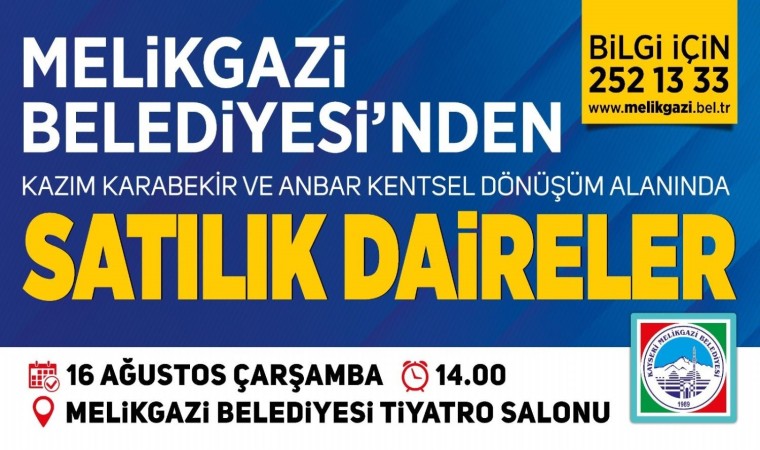 Melikgazide 35 adet satılık daireler için son gün