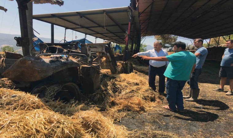 Menteşe Ziraat Odası Başkanı Baştuğdan ahırı yanan üreticiye ziyaret