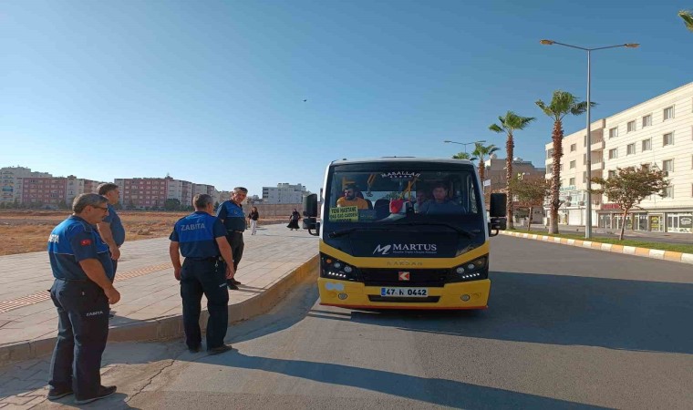 Nusaybinde zabıta toplu taşıma araçlarını denetledi