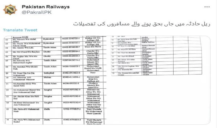 Pakistan’daki tren kazasında can kaybı 30’a yükseldi