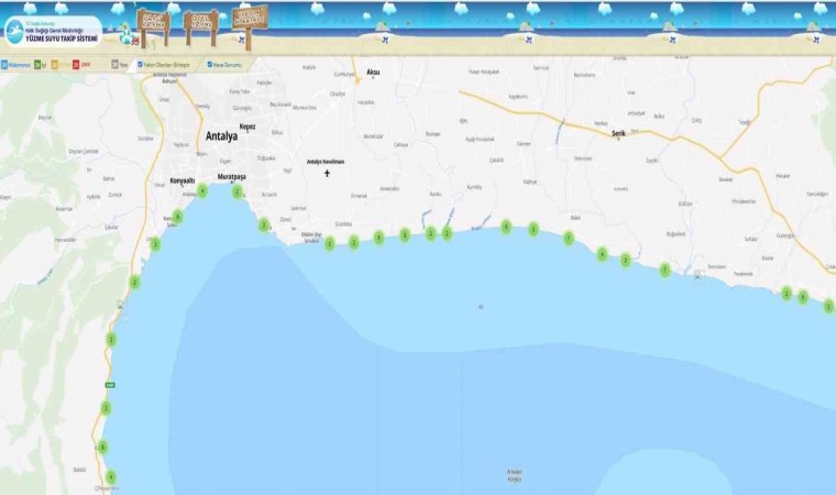 Plajların deniz suyu ölçümlerinde Antalya damgası