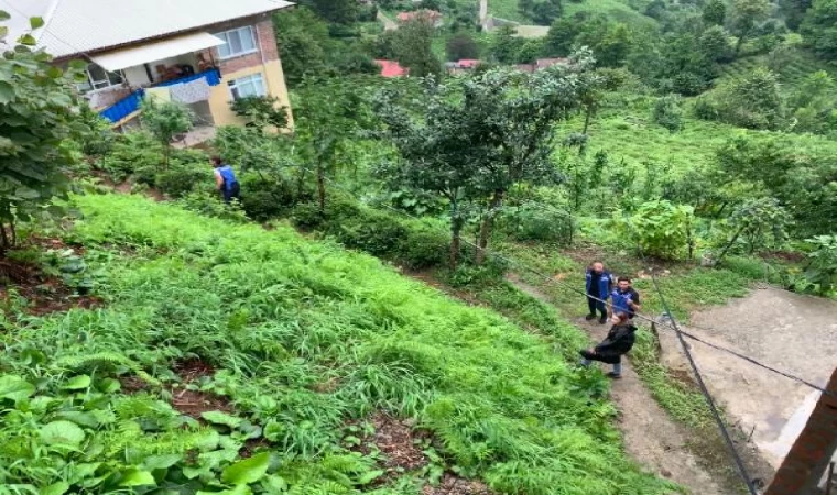 Rize’de heyelan sonrası hasar tespiti