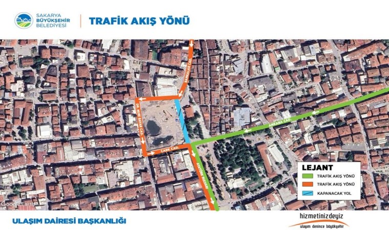 Sakarya Büyükşehirden uyarı: Bankalar Caddesi trafiğe kapanıyor