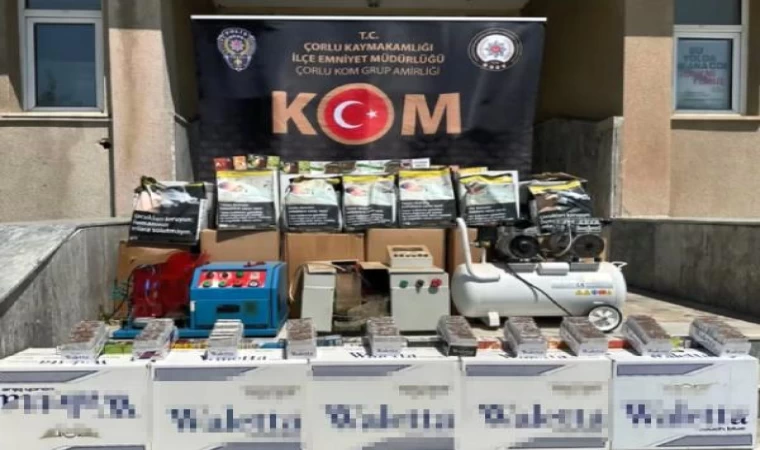 Tekirdağ’da kaçak sigara operasyonunda 10 gözaltı